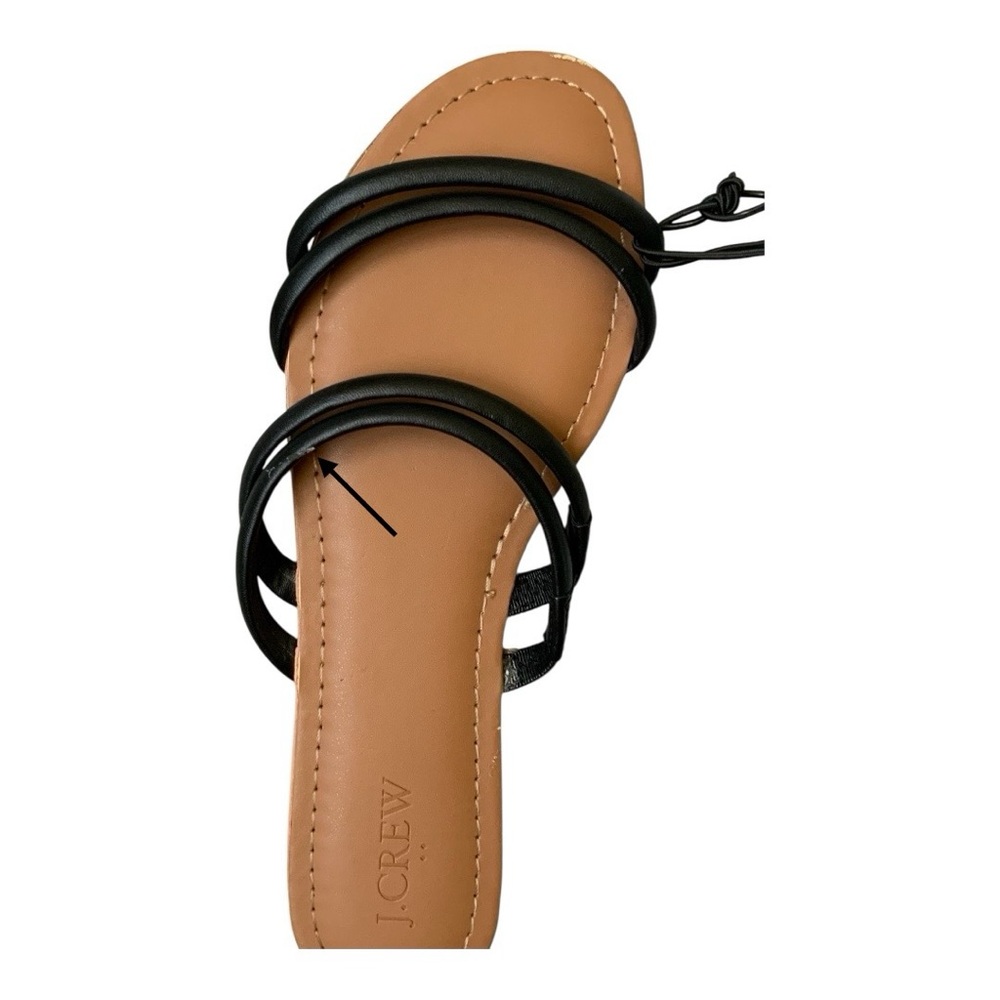 NWT J.Crew Seaside Slide Sandals Black Sz 8 AK140 - Picture 5 of 8